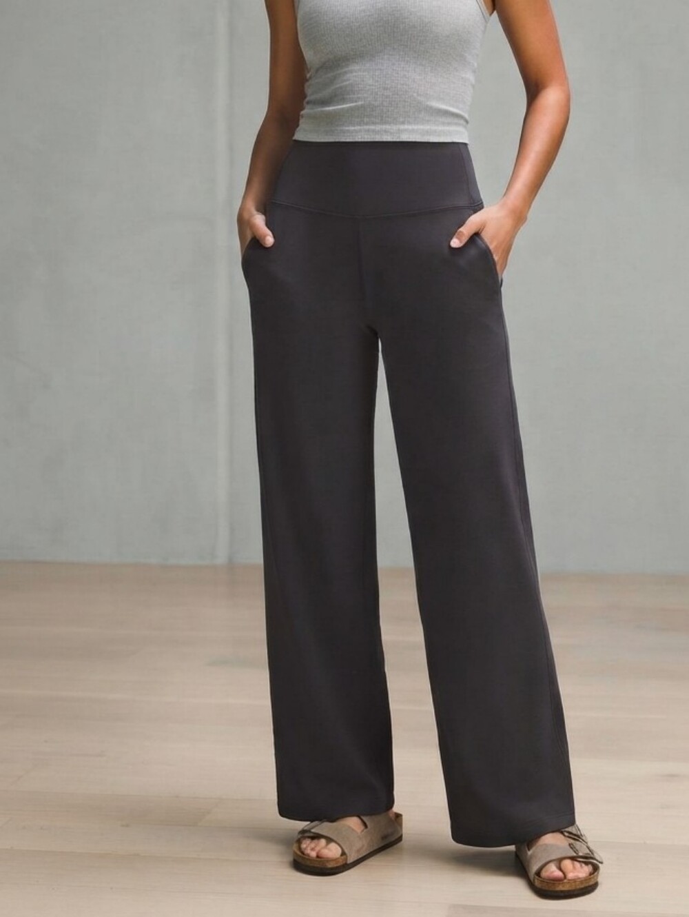 Lululemon Black Align Wide Leg High-Rise Pants 31" High Waisted Soft Sz 10 2023